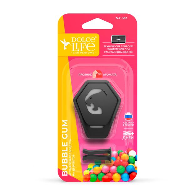 Ароматизатор воздуха на дефлектор Dolce Life Ягуар бабл гам bubble gum, 15 г