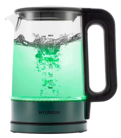 Чайник электрический HYUNDAI HYK-S4805 2200 Вт стеклянный с подсветкой, 1,7 л