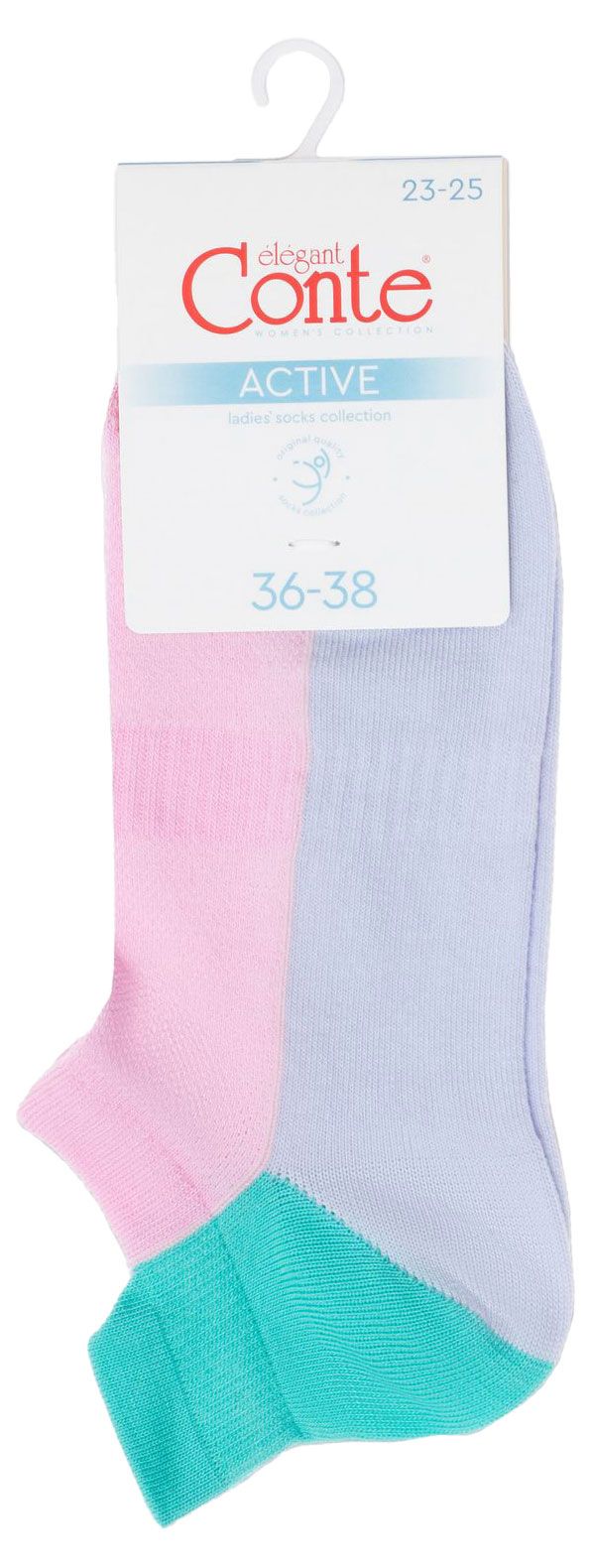 Носки женские Conte active спортивные розово-фиолетовые, р 23-25
