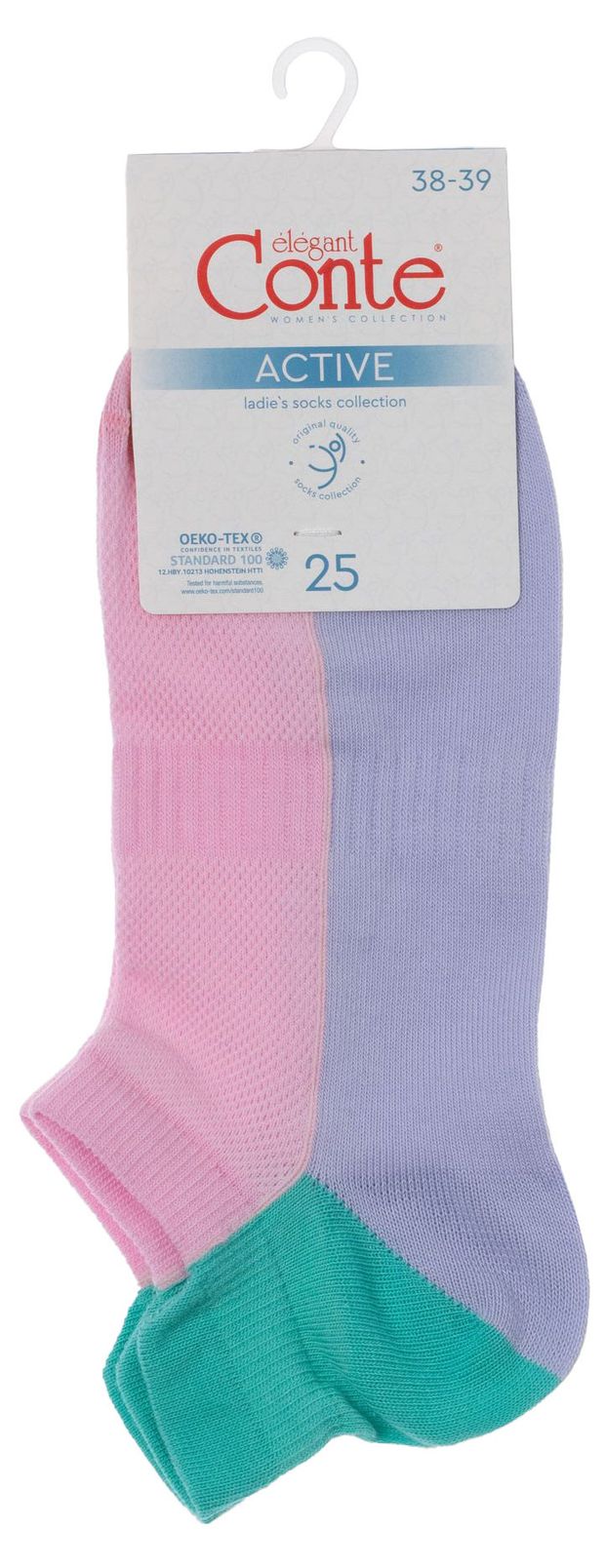 Носки женские Conte active спортивные розово-фиолетовые, р 25-27