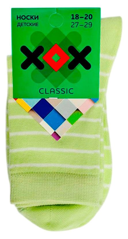 Носки детские для девочки ХОХ полоска салатовые, р. 22