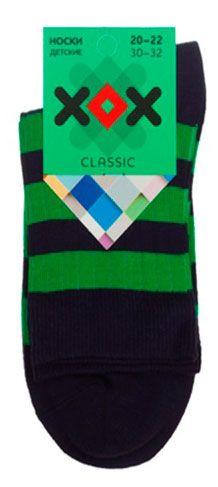 Носки детские для мальчика ХОХ темно-синие в полоску, р. 22