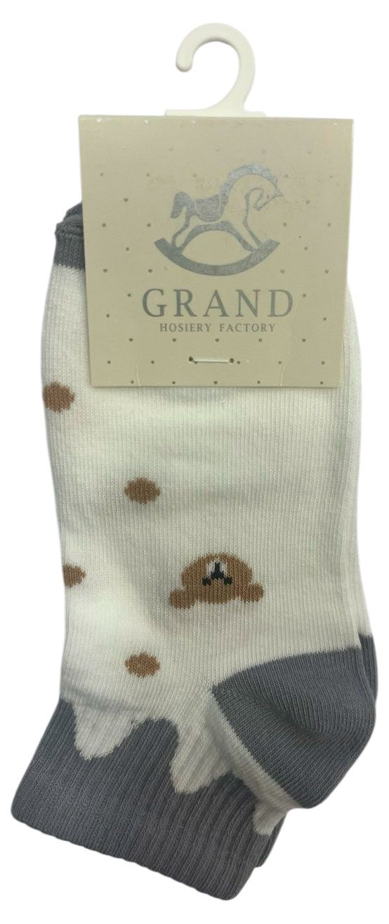 Носки для девочки ТОП укороченные серо-белые, р 18-20