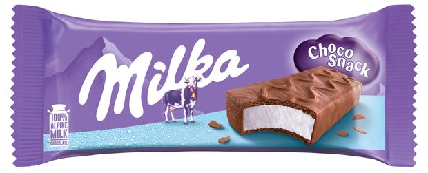 Пирожное бисквитное Milka Шоколадный перекус с кремом с цельным молоком в молочном шоколаде охлажденное БЗМЖ Италия 27 г 100₽