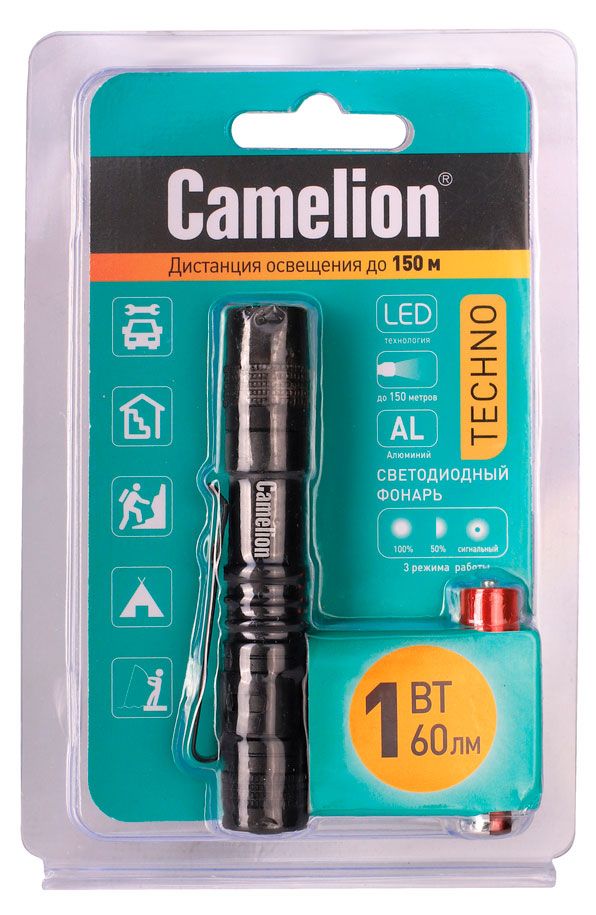 Фонарь светодиодный Camelion 1Вт 3 режима работы