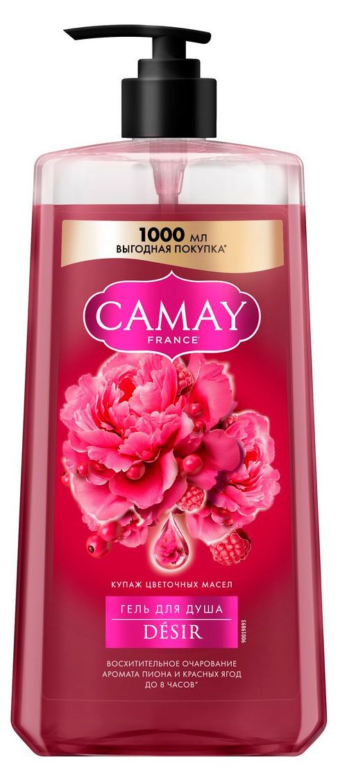 Гель для душа Camay парфюмированный с ароматом пиона и красных ягод 1 л 540₽