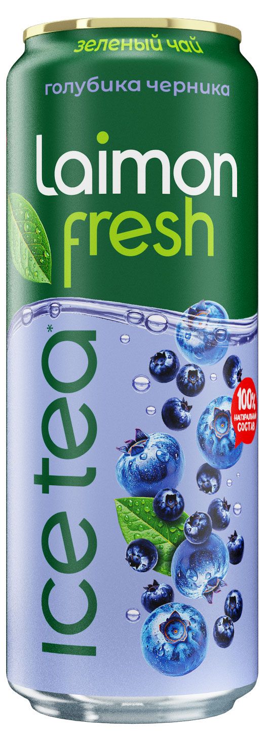 Чай зеленый Laimon fresh сокосодержащий голубика-черника, 450 мл