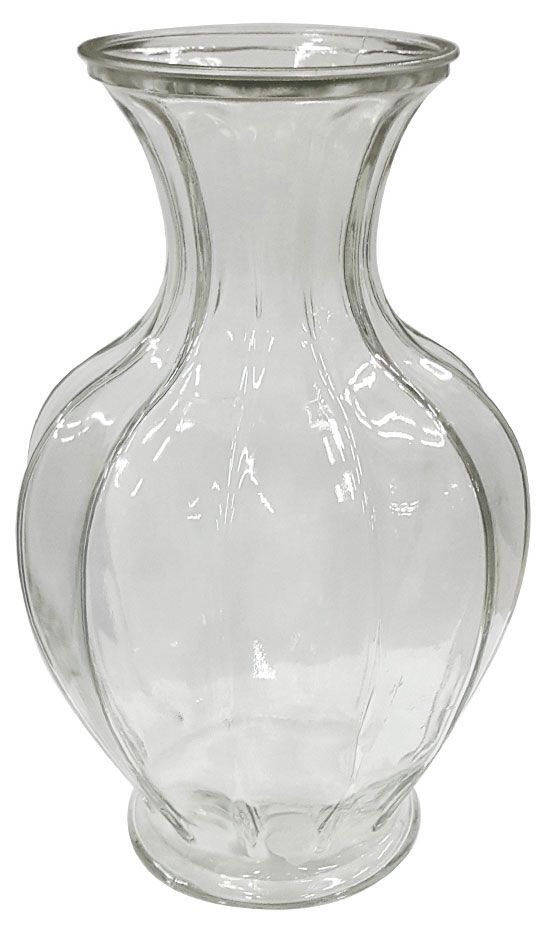 Ваза декоративная стеклянная прозрачная, 29 см