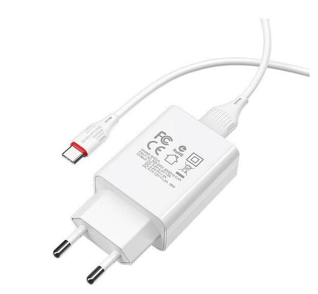 Сетевое зарядное устройство Borofone BA21A USB - Type-C кабель 600₽