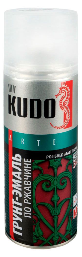 Грунт-эмаль по ржавчине KUDO аэрозоль белая, 520 мл