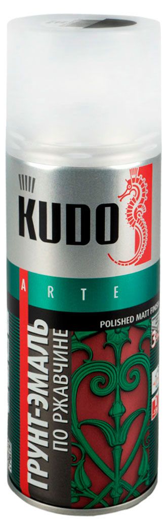 Грунт-эмаль по ржавчине KUDO аэрозоль черная, 520 мл