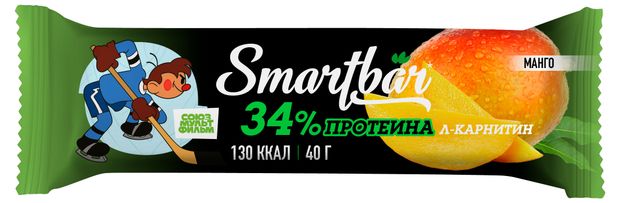 Батончик Smartbar Protein L-carnitine протеиновый с L-карнитином Манго 40 г 50₽