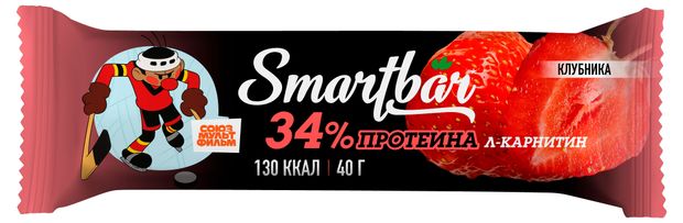 Батончик SmartBar Protein L-carnitin протеиновый с л-карнитином Клубника 40 г 105₽