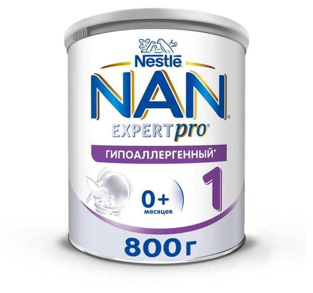 Смесь сухая молочная NAN Гипоаллергенный 1 OPTIPRO с рождения БЗМЖ 800 г 2000₽