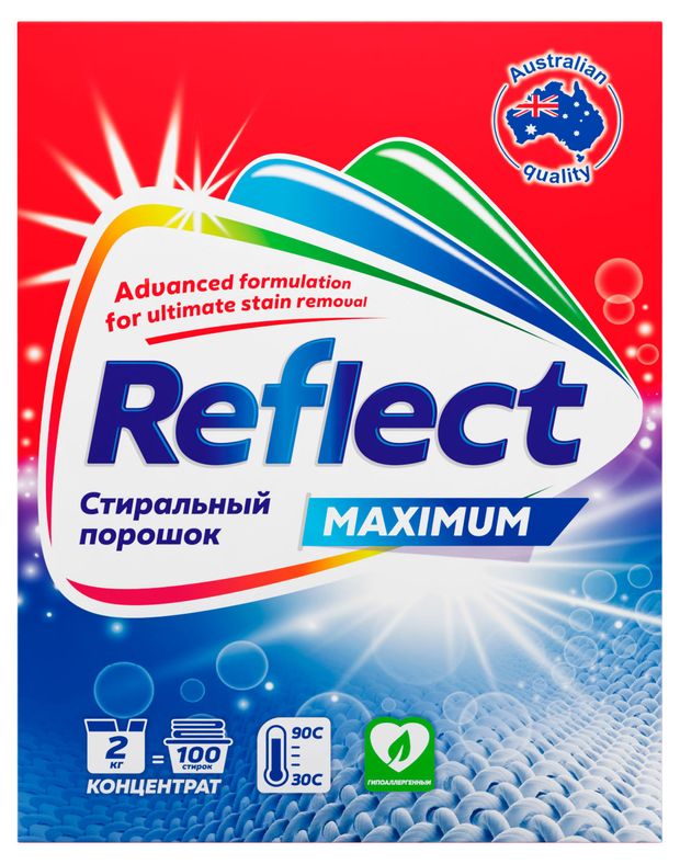 Стиральный порошок Reflect Максимум концентрат для цветных и светлых вещей 2 кг 1600₽