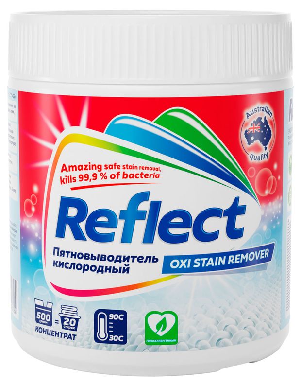 Пятновыводитель кислородный Reflect Окси Стейн Ремувер для белых и цветных тканей 500 г 400₽