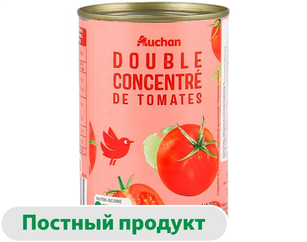 Томатная паста АШАН Красная птица Италия 440 г 200₽