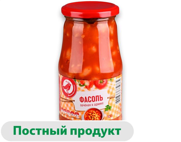 Фасоль АШАН Красная птица в аджике, 530 г