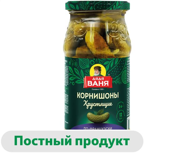 Огурцы Дядя Ваня корнишоны по-французски 420 г 220₽