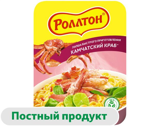 Лапша Роллтон Камчатский краб 90 г 45₽