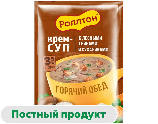 Крем-суп Роллтон с грибами и сухариками быстрого приготовления, 21 г