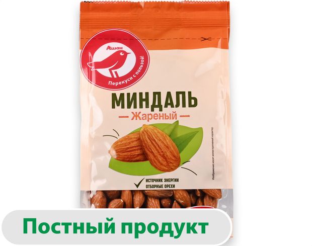 Миндаль АШАН Красная птица жареный, 200 г