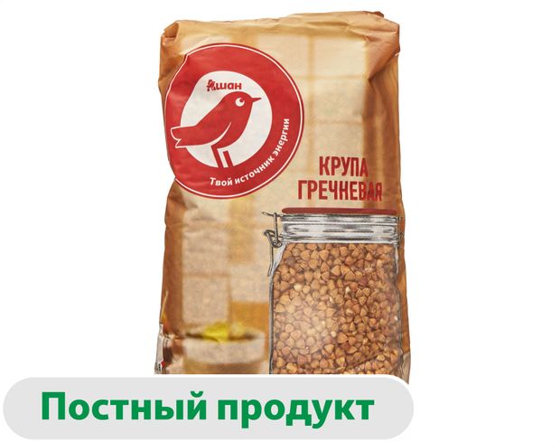 Крупа гречневая АШАН Красная птица ядрица 800 г 60₽