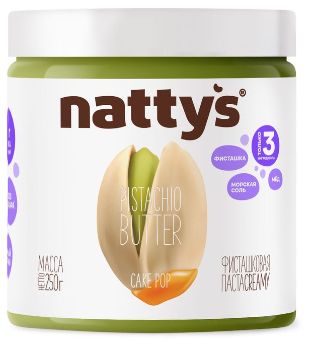 Паста Nattys Cake Pop фисташковая с морской солью, 250 г