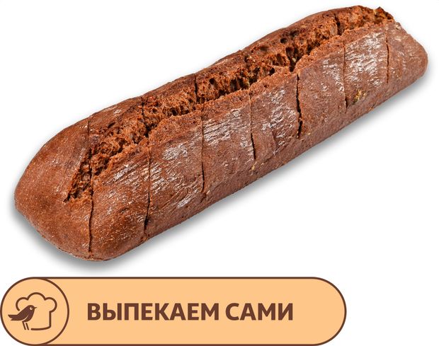 Багет ржаной АШАН половинка с чесноком 185 г 80₽