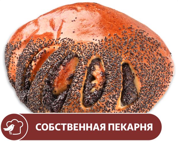 Сдоба АШАН Медвежья лапа с маком, 120 г