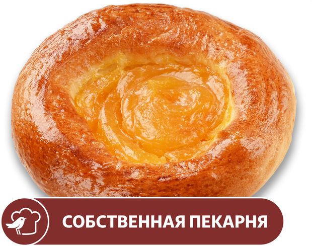 Ватрушка АШАН С абрикосом, 100 г