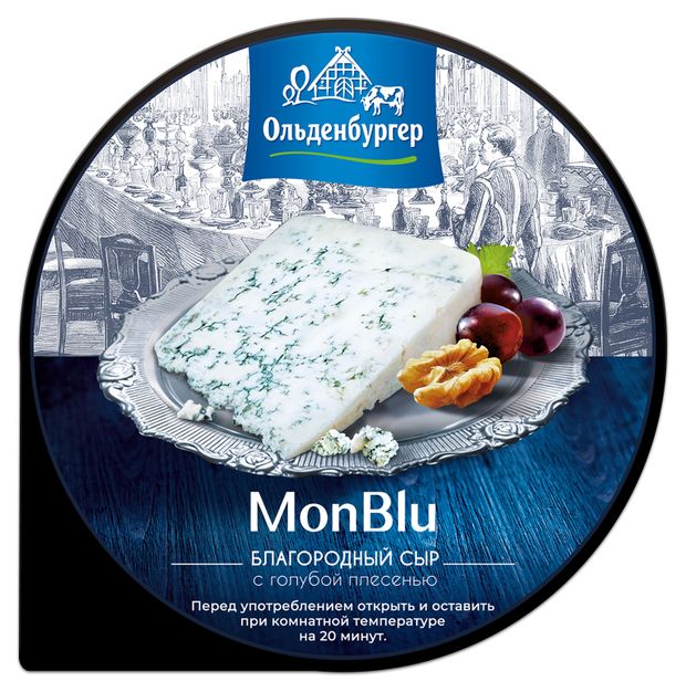 Сыр с голубой благородной плесенью MonBlu 50 БЗМЖ вес 163₽