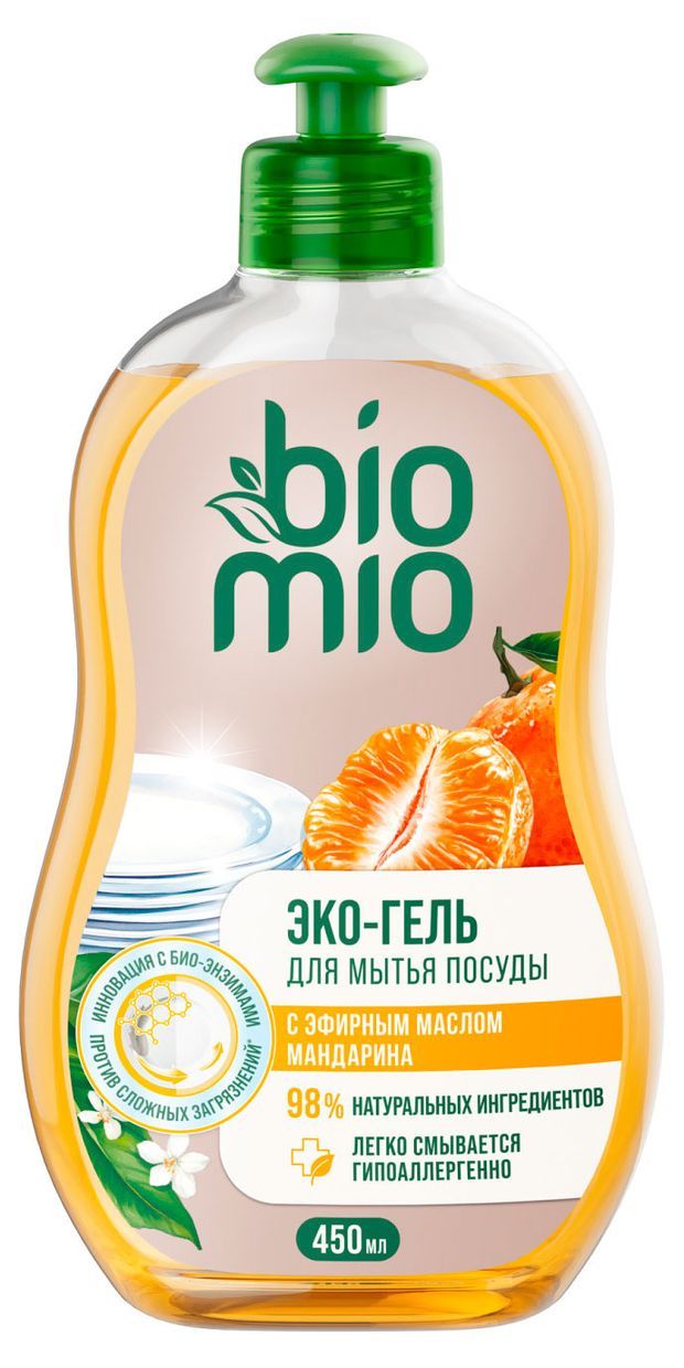 Средство для мытья посуды BioMio мандарин концентрат 450 мл 240₽