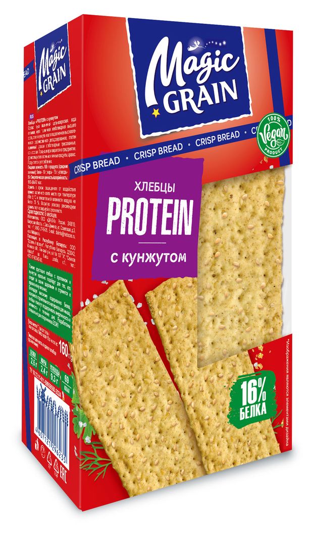Хлебцы Magic Grain Протеин с кунжутом 160 г 150₽