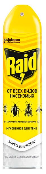 Аэрозоль от всех видов насекомых Raid, 300 мл