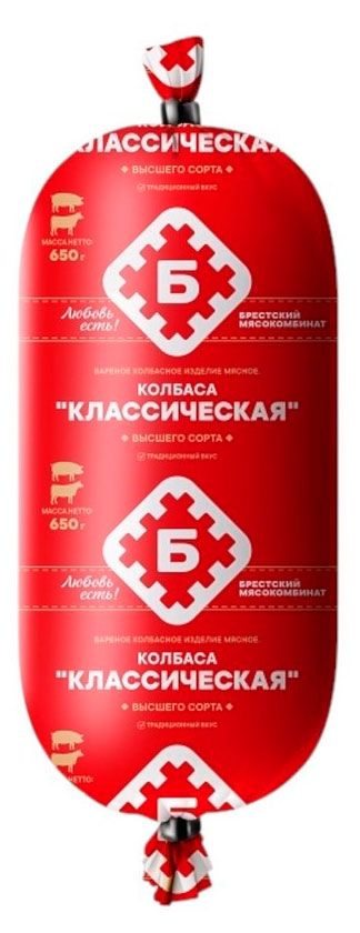 Колбаса вареная Брестский мясокомбинат Классическая Беларусь, 400 г