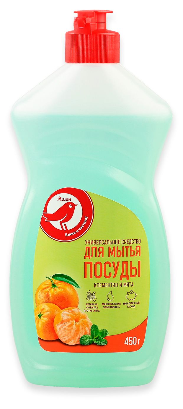 Средство для мытья посуды АШАН Красная птица клементин и мята 450 г 70₽