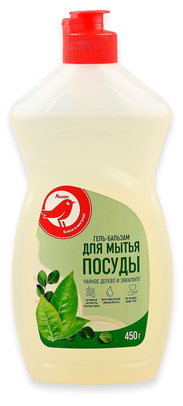 Средство для мытья посуды АШАН Красная птица чайное дерево и эвкалипт 450 г 70₽