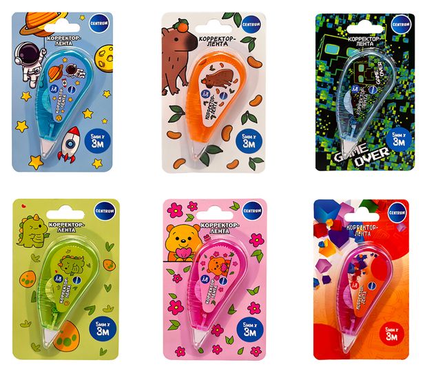 Корректор-лента Centrum 5 мм х 3 м, 1 шт в ассортименте