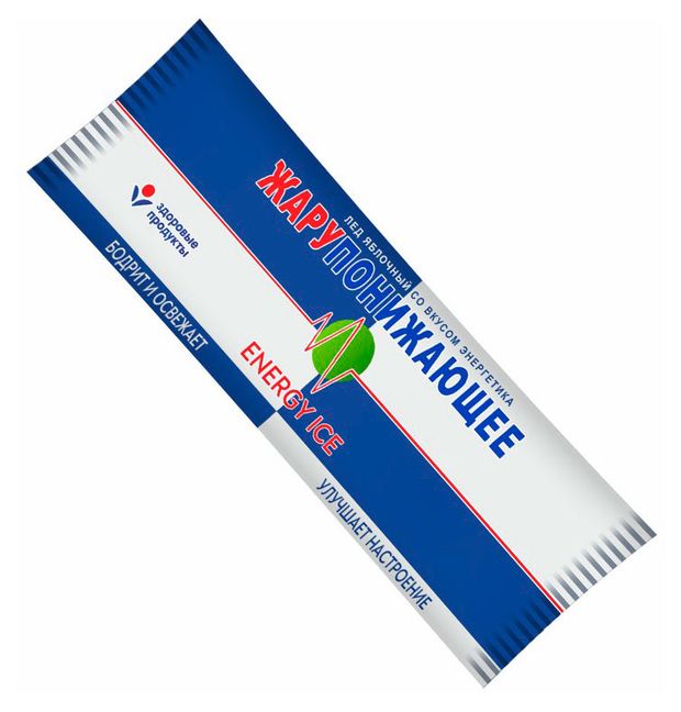 Фруктовый лед Здоровые продукты Energy Жарупонижающее яблочный со вкусом энергетика, 70 г