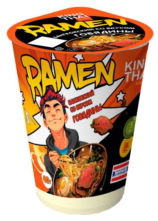 Суп-лапша быстрого приготовления Kingthai Kitchen Рамен Бангкокский со вкусом говядины 40 г 105₽