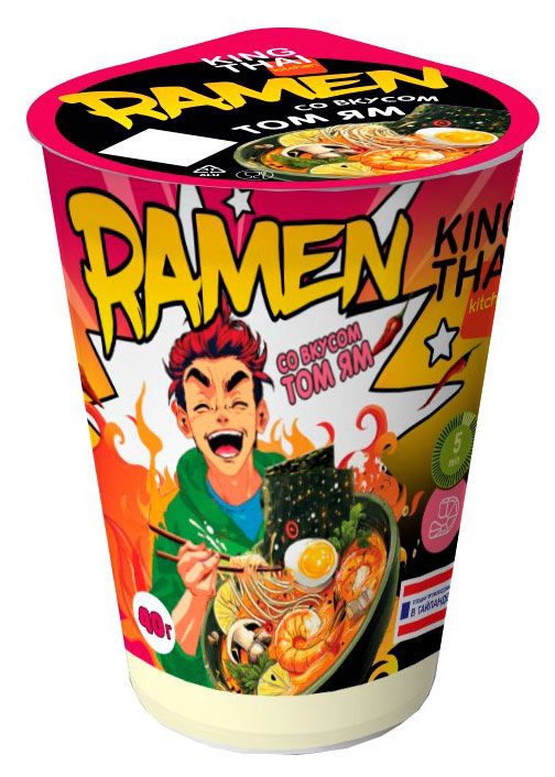 Суп-лапша быстрого приготовления Kingthai Kitchen Рамен со вкусом Том Ям, 40 г