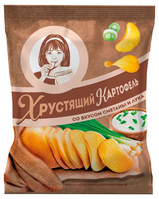 Чипсы картофельные Хрустящий картофель Сметана и лук 160 г 128₽