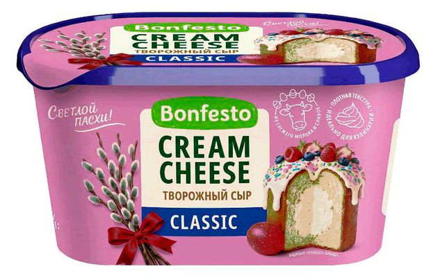 Сыр мягкий сливочный Кремчиз Cream Cheese Classic Bonfesto 70 БЗМЖ Беларусь 400 г 360₽