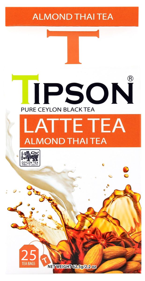 Чай черный Tipson Латте Миндальный Шри-Ланка 25 пакетиков 200₽