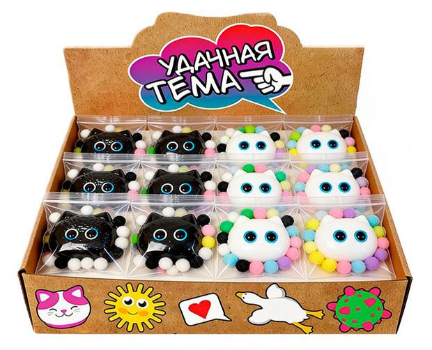 Игрушка-антистресс Мягкая киса, 1 шт в ассортименте