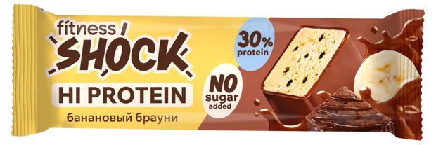 Батончик протеиновый FitnesSHOCK Hi Protein Банановый брауни, 40 г