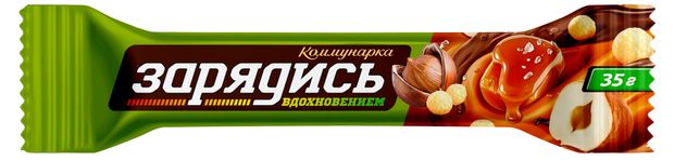 Батончик шоколадный Коммунарка Зарядись с фундуком и воздушным рисом Беларусь, 35 г