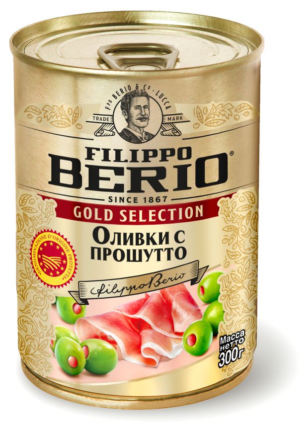 Оливки Filippo Berio фаршированные с прошутто Испания 300 г 320₽