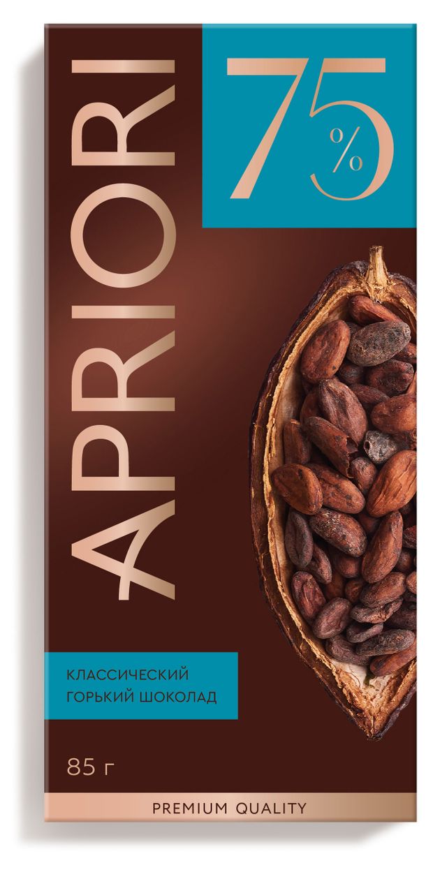 Шоколад горький АПРИОРИ Классический 75%, 85 г